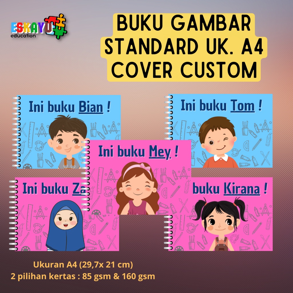 

BUKU GAMBAR COVER CUSTOM A4 / buku gambar anak / buku gambar hadiah souvenir / buku balita anak
