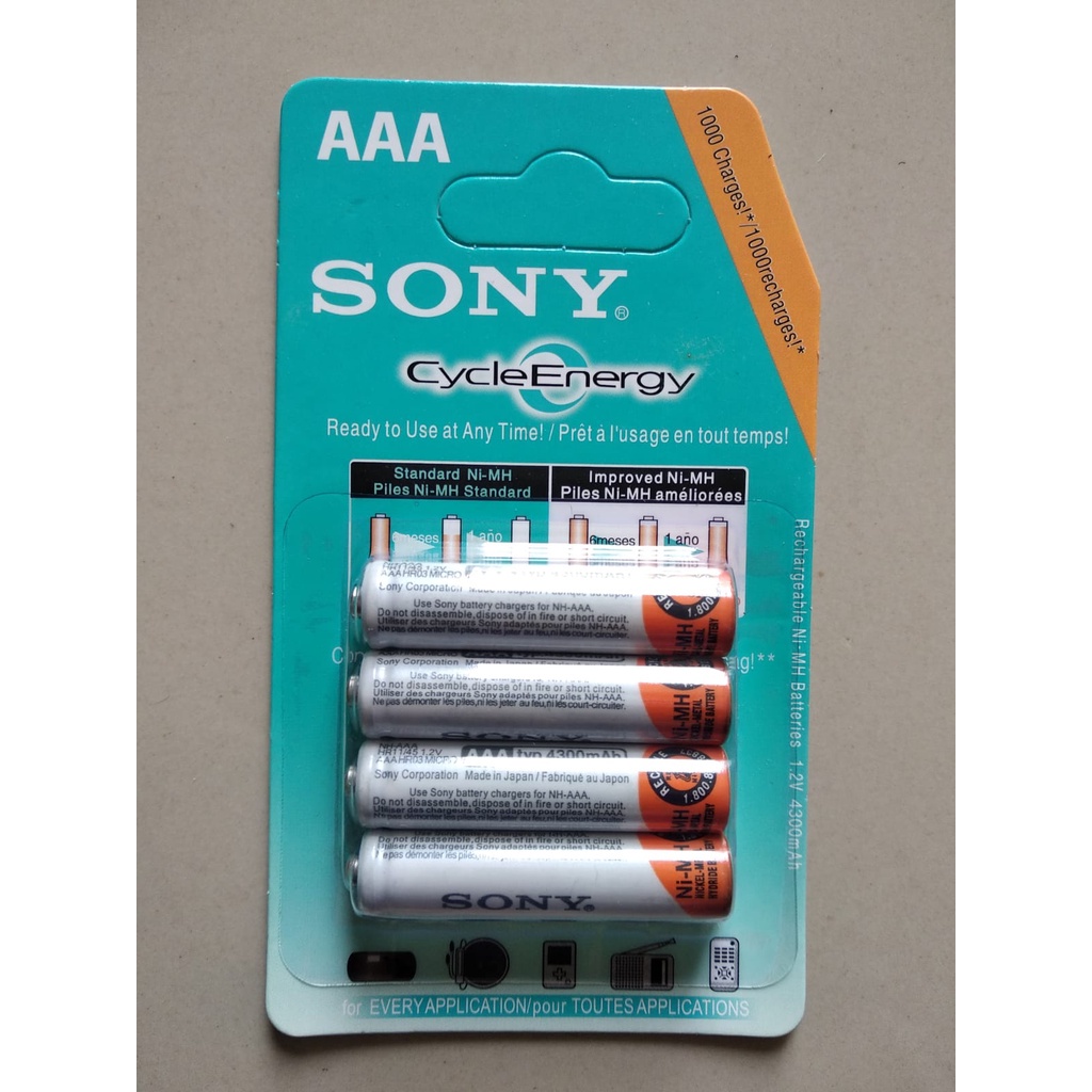 Baterai Batere Sony AAA Rechargeable Bisa Di Cas Ulang 4300mAh murah