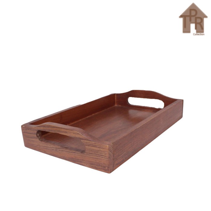 Nampan Kayu Kotak Wooden Tray 28x18cm. Natural