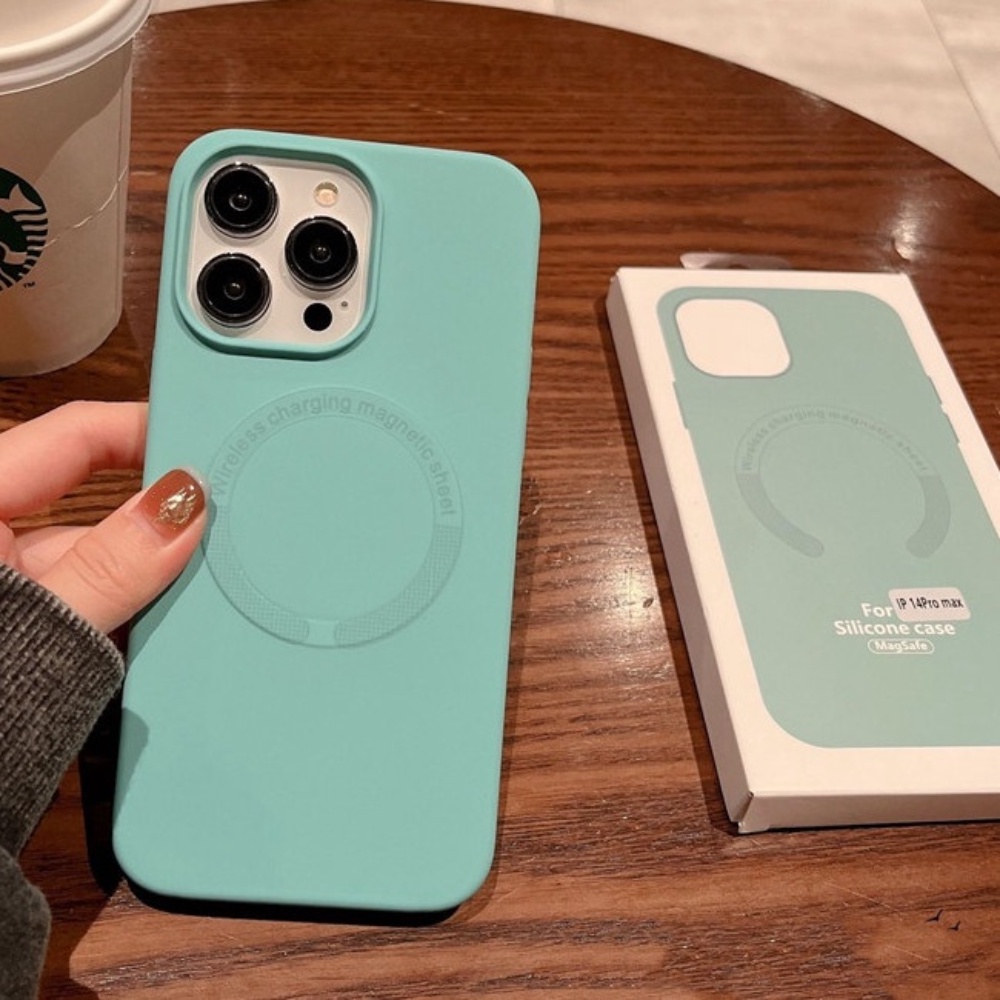 Casing Magnetik Silikon Cair Untuk iPhone14 Plus iPhone 14 Pro Max13 12 Pro Max Full Protection Cover Lembut Shockproof Dengan Kemasan