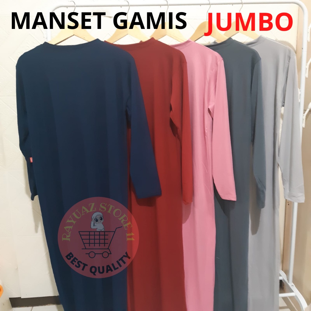 Manset Gamis Jumbo Bahan Kaos Premium Basic Inner