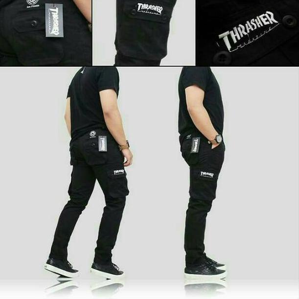 Ready Celana Cargo PANJANG THRASHER PREMIUM / celana cargo panjang cowo / CARGO PANJANG THRASER HITA