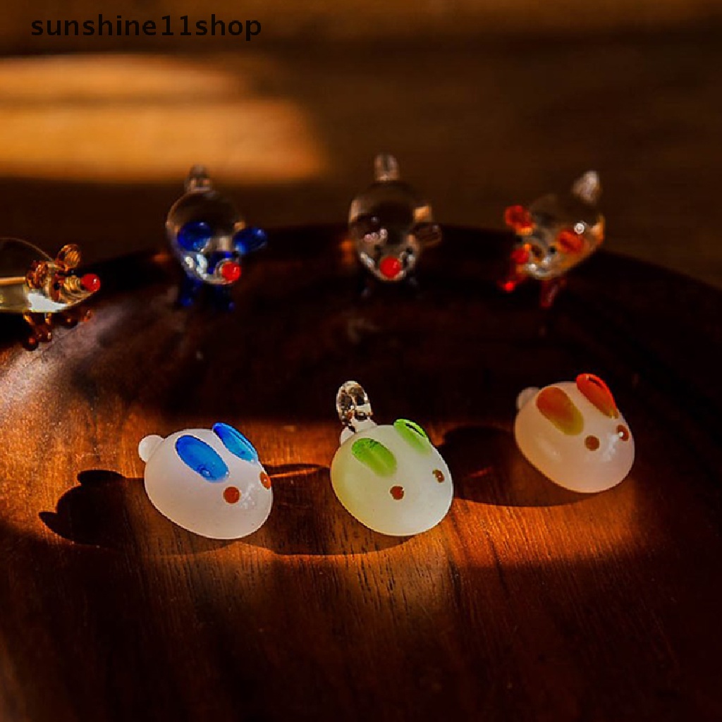 Sho 5pcs Manik-Manik Longgar Kaca Lampwork Bentuk Kelinci Handmade Untuk Membuat Perhiasan Temuan Kerajinan DIY N