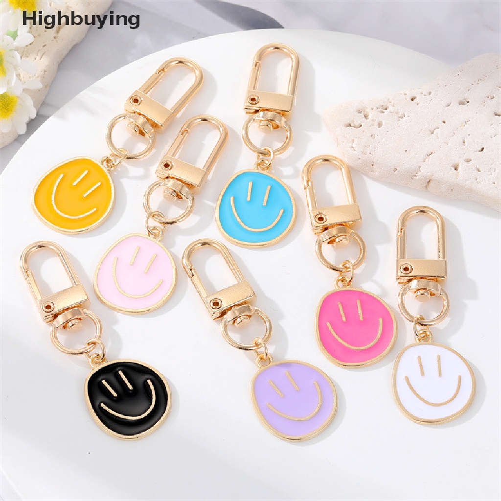 Hbid Fashion Putaran Tidak Teratur Wajah Senyum Gantungan Kunci Key Ring Untuk Wanita Hadiah Kartun Tas Telepon Mobil Accessorie Perhiasan Glory