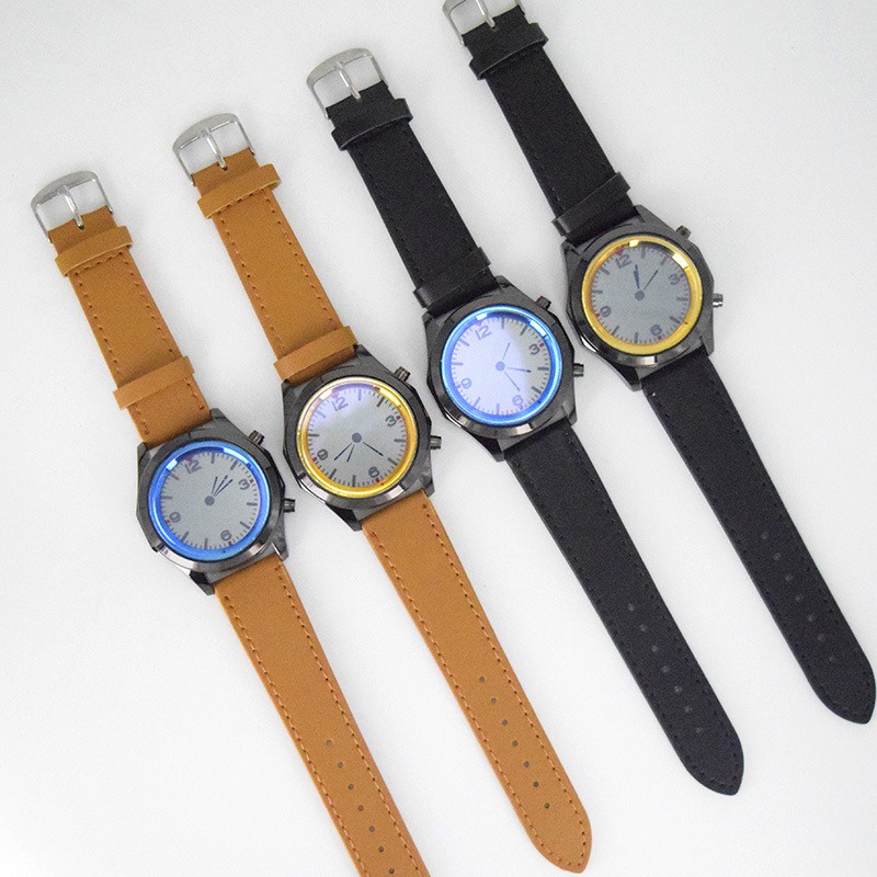 HBS 160 Jam Tangan Wanita Pria Digital Analog Strab Kulit PU