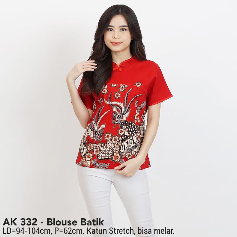 BLOUSE VIRGO BATIK MODERN ATASAN WANITA KERJA KANTOR SANTAI MURAH BAJU FASHION CEWEK ETNIK 332