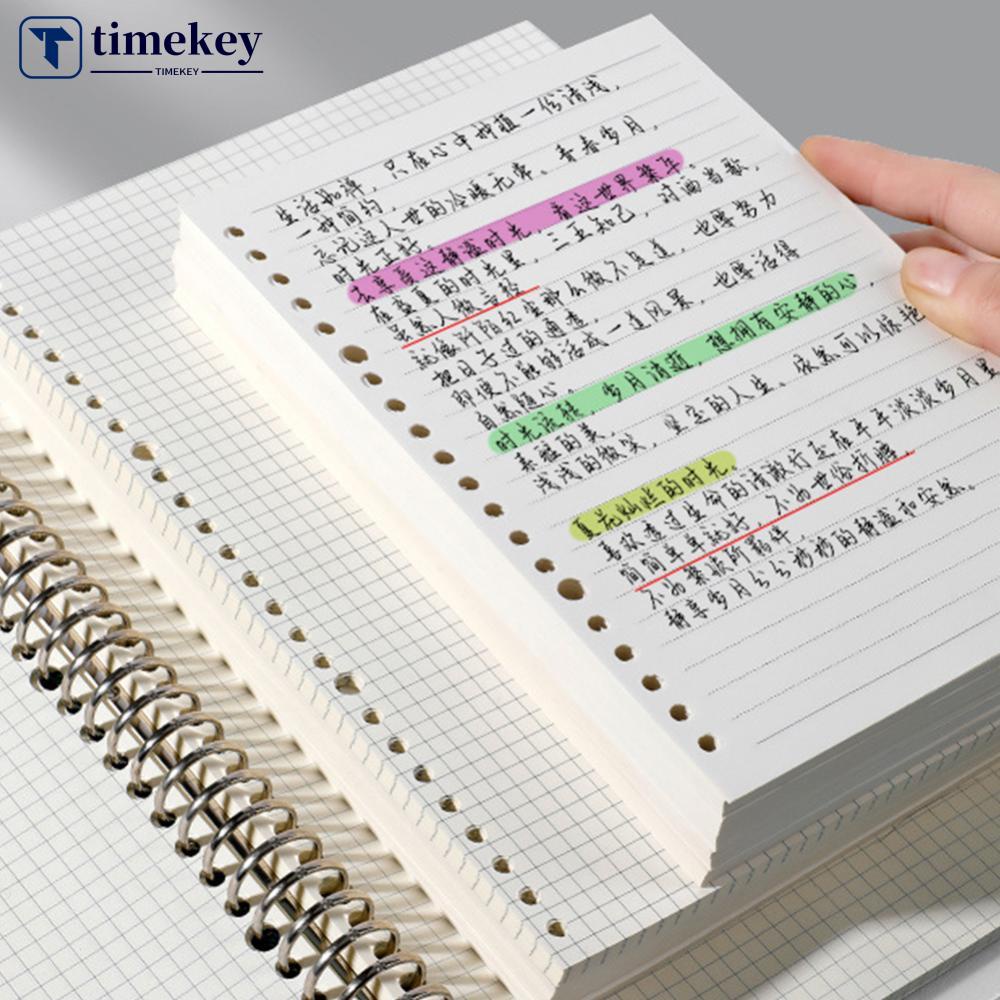 Timekey A5 A4 B5 Loose Leaf Notebook Refill Spiral Binder Halaman Dalam Mingguan Bulanan To Do Line Dot Grid Inside Paper Stationery A2P5