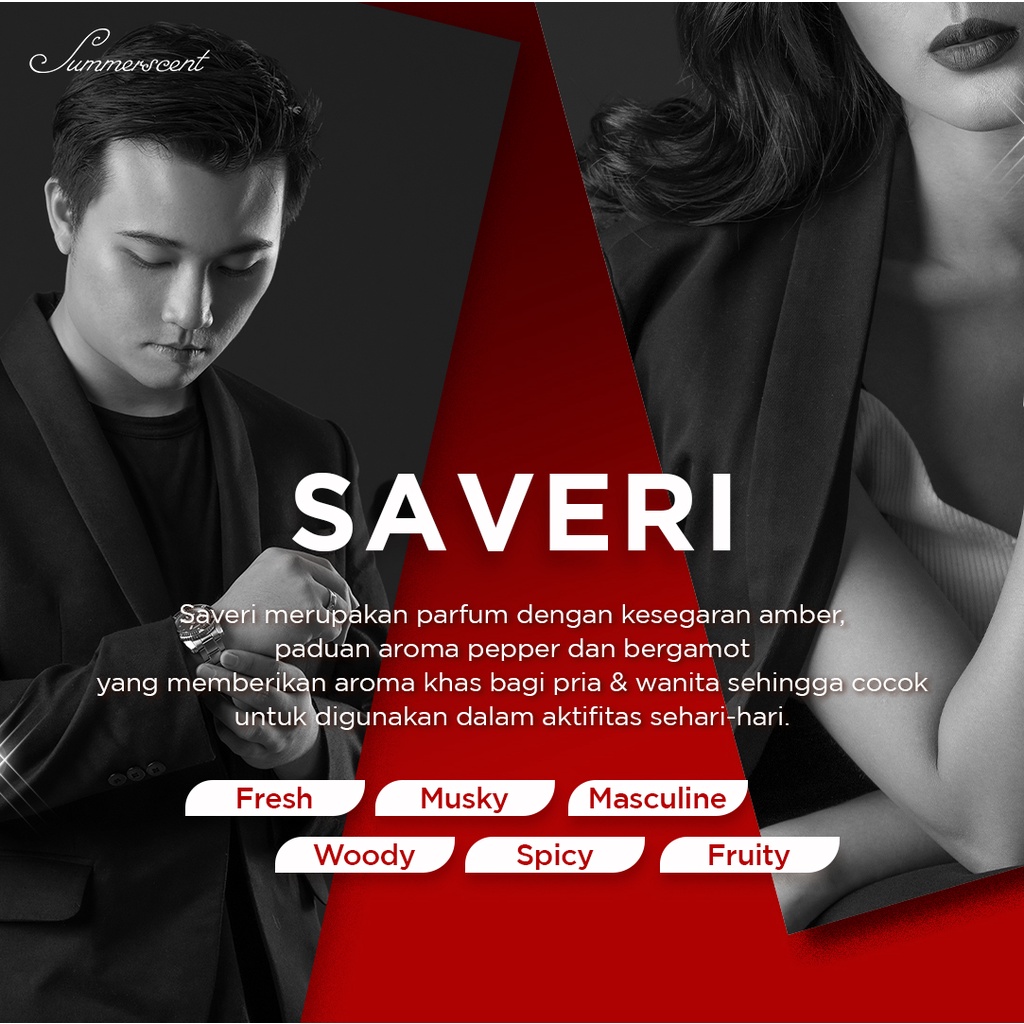 Summerscent Saveri Parfum Parfume Farfum Pria Wanita Cewek Cowok Halal Tahan Lama Non Alkohol 100% Original 35ml