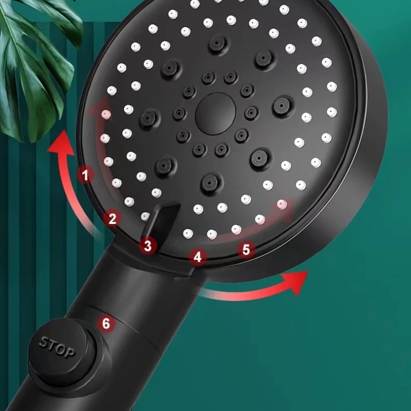 Tekanan Tinggi Hemat Air Eco Shower Stop Water Showerhead 5mode Kepala Shower Mandi Yang Dapat Disesuaikan One-key Stop Water Massage Eco Shower Aksesori Kamar Mandi