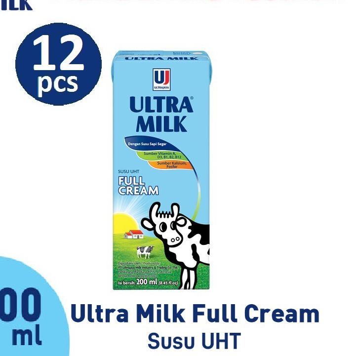 

❋ Susu Ultra Full Cream - 200 ml - (HARGA 12 PCS) ➻