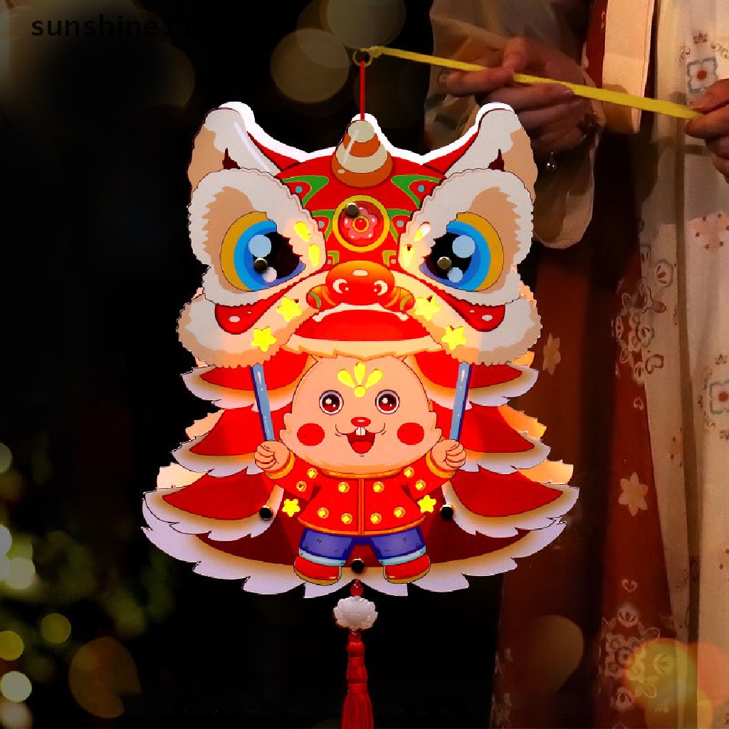 Sho 1Set 2023tahun Kelinci Lampion Festival Musim Semi Handmade DIY Lentera Bahan Paket Lentera Festival Lentera Bercahaya Perlengkapan Dekorasi N