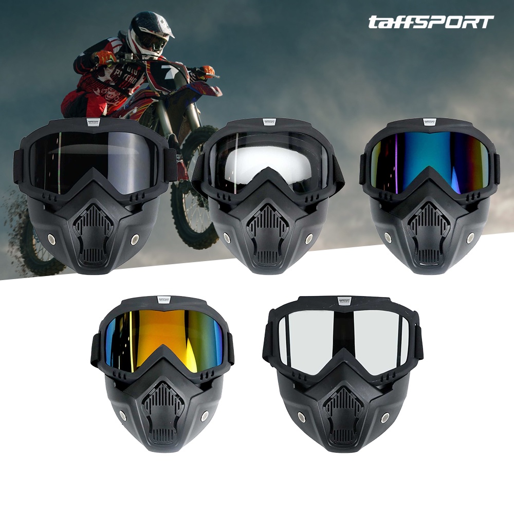 TaffSPORT BOLLFO Kacamata Goggles Mask Motor Retro Windproof - MT-04