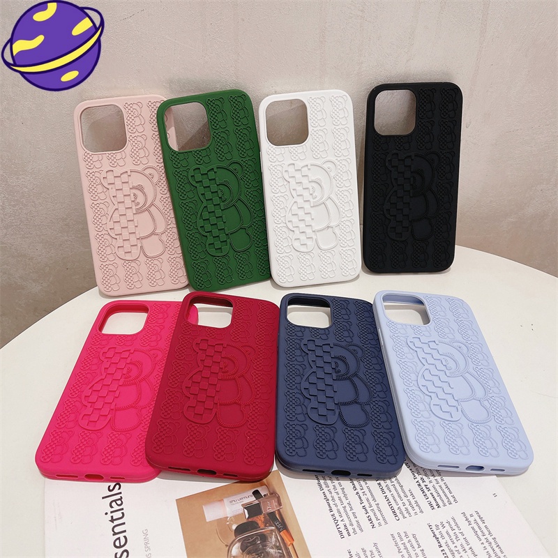 IPHONE Casing Silikon Beruang Violent Baru Untuk Iphone11 13 14 12 Pro Max 14Plus Fashion Protection Back Cover