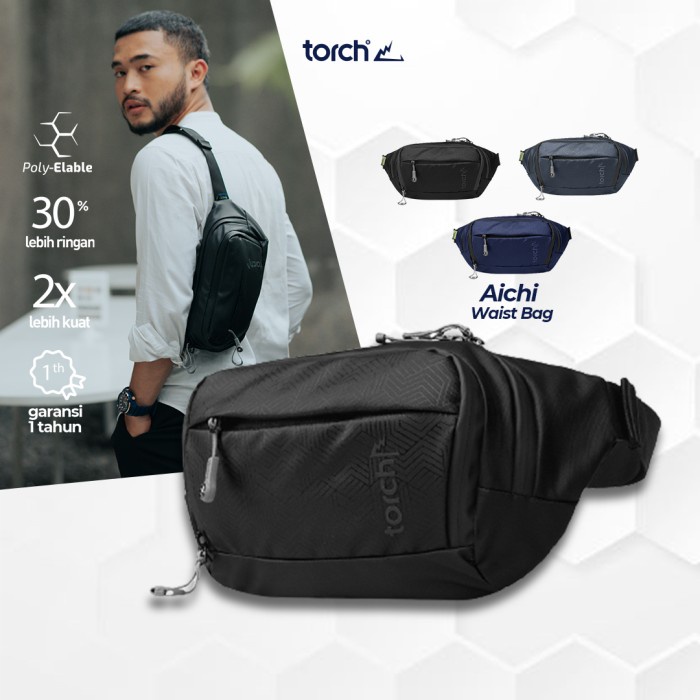 Waist Torch Tas Pinggang Waistbag Aichi Navy
