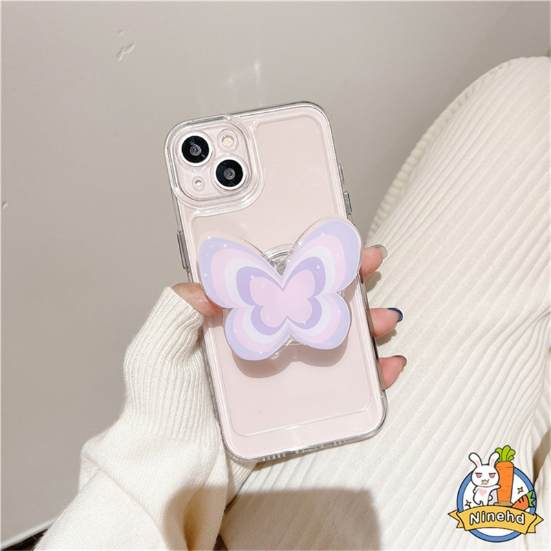 IPHONE Cod Ins Style Butterfly Phone Bracket Airbag Teleskopik Kecil Segar Lipat Desktop Bracket Handphone Stand Holder Untuk Iphone14 13 12 11 Pro Max X Xr Xs Max8 7 6 Plus SE 2020