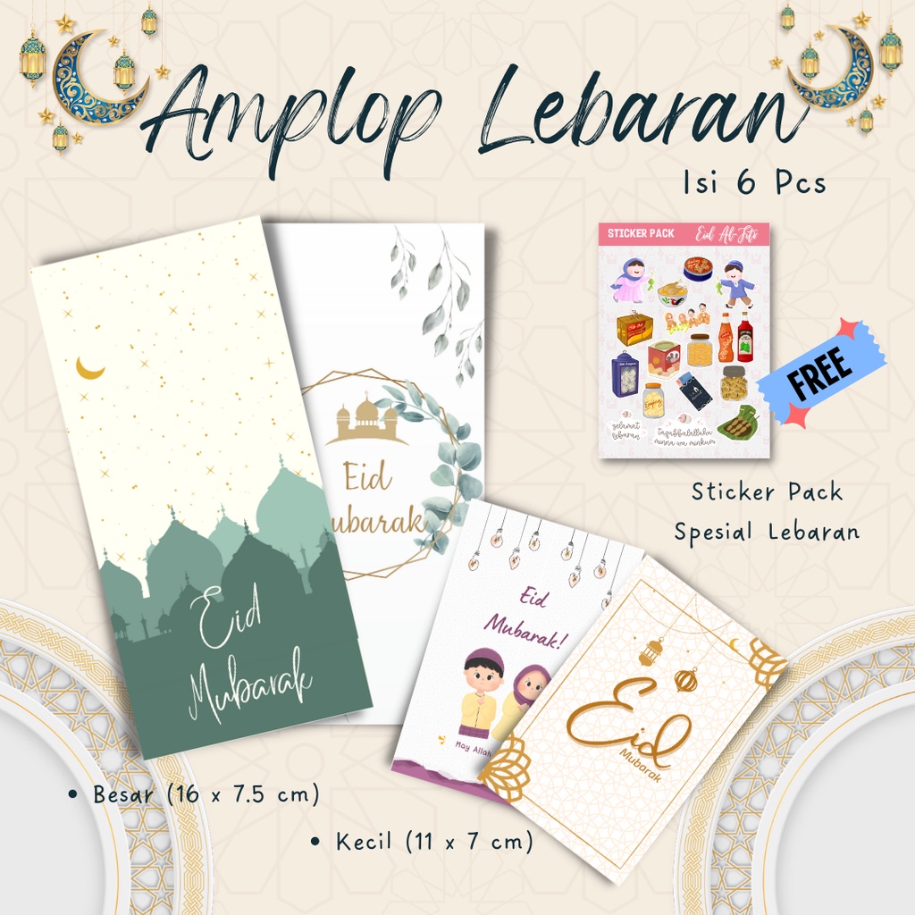 

[Part 1] Amplop Lebaran Amplop THR Amplop Idul Fitri 2023 Lucu Gemas Amplop Motif Murah isi 6pcs Import Paper FREE STICKER PACK