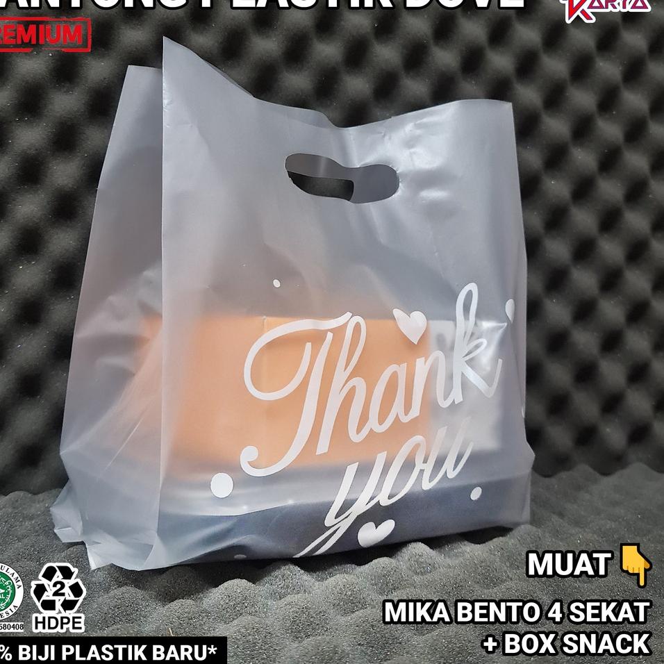 ✨TERBARU✨ Plastik Mika Bento Sekat 4 Motif THANK YOU Kresek Box Nasi Kuning Karakter Lucu Kantong Ha