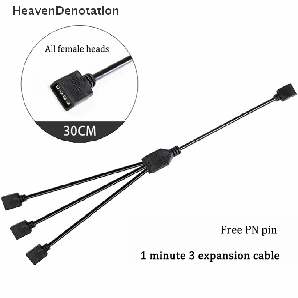 [HeavenDenotation] Motherboard Komputer RGB Split Synchronous Kabel 12V 4-pin Ekstensi Tcable 5V ARGB 3-pin Hub HDV