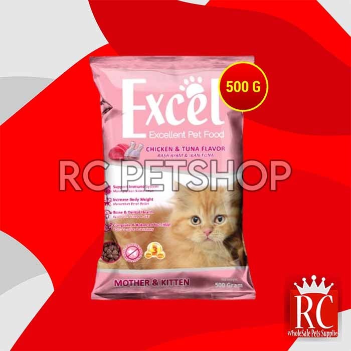 EXCEL CATFOOD KITTEN BENTUK SEGITIGA 500GR