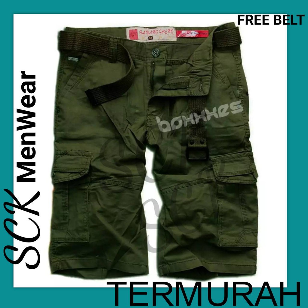 Celana Pendek Bawancheng Polos Cargo Pdl  size 28-38 / Bawahan Tactical Cargo Pria- sckmenwear GROSIR