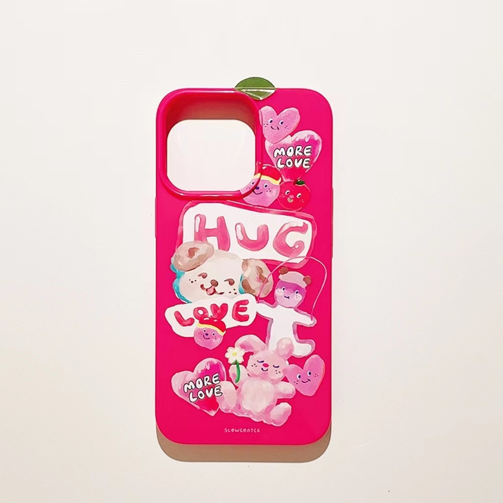 IPHONE Ins Pola Beruang Cocok Untuk Iphone14 14pro 14plus 13 13mini 13pro 13prm iPhone12 7Plus 8Plus Xr XS 13 12mini Pro Max Empat Sudut Casing Ponsel Tahan Guncangan