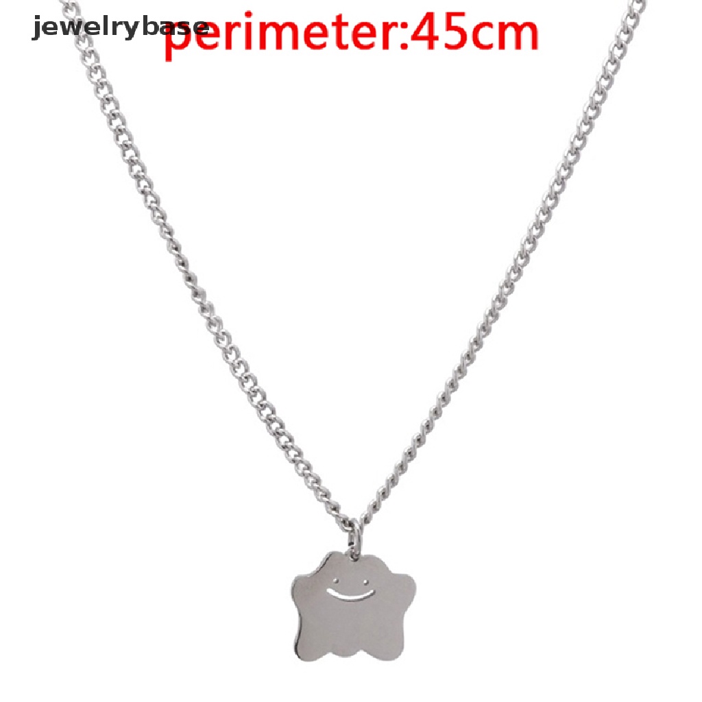 [jewelrybase] Kalung Liontin Wajah Hantu Awan Baja Titanium Sederhana Untuk Wanita Pria Fashion Halloween Perhiasan Hadiah Butik