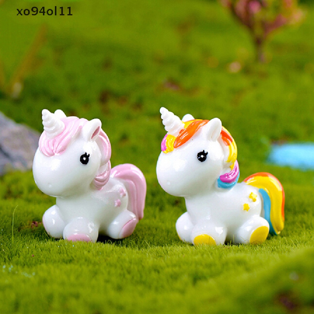 Xo Patung Miniatur Unicorn Lucu Fairy Garden Dekorasi Rumah Boneka Lanskap Mikro OL