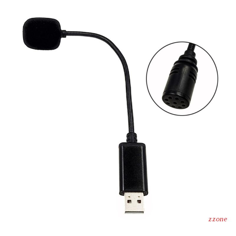 Zzz Mikrofon Mini USB2.0 Portable Adjustable MIC Adapter Untuk Laptop/Notebook