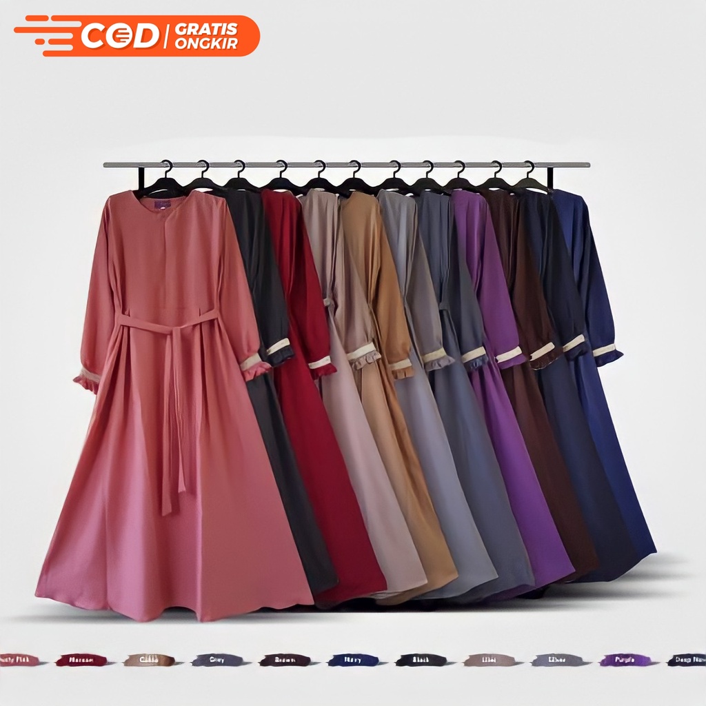 COD Gamis Katun Polos Toyobo Ori Premium Busui Jumbo Murah Terbaru Kekinian