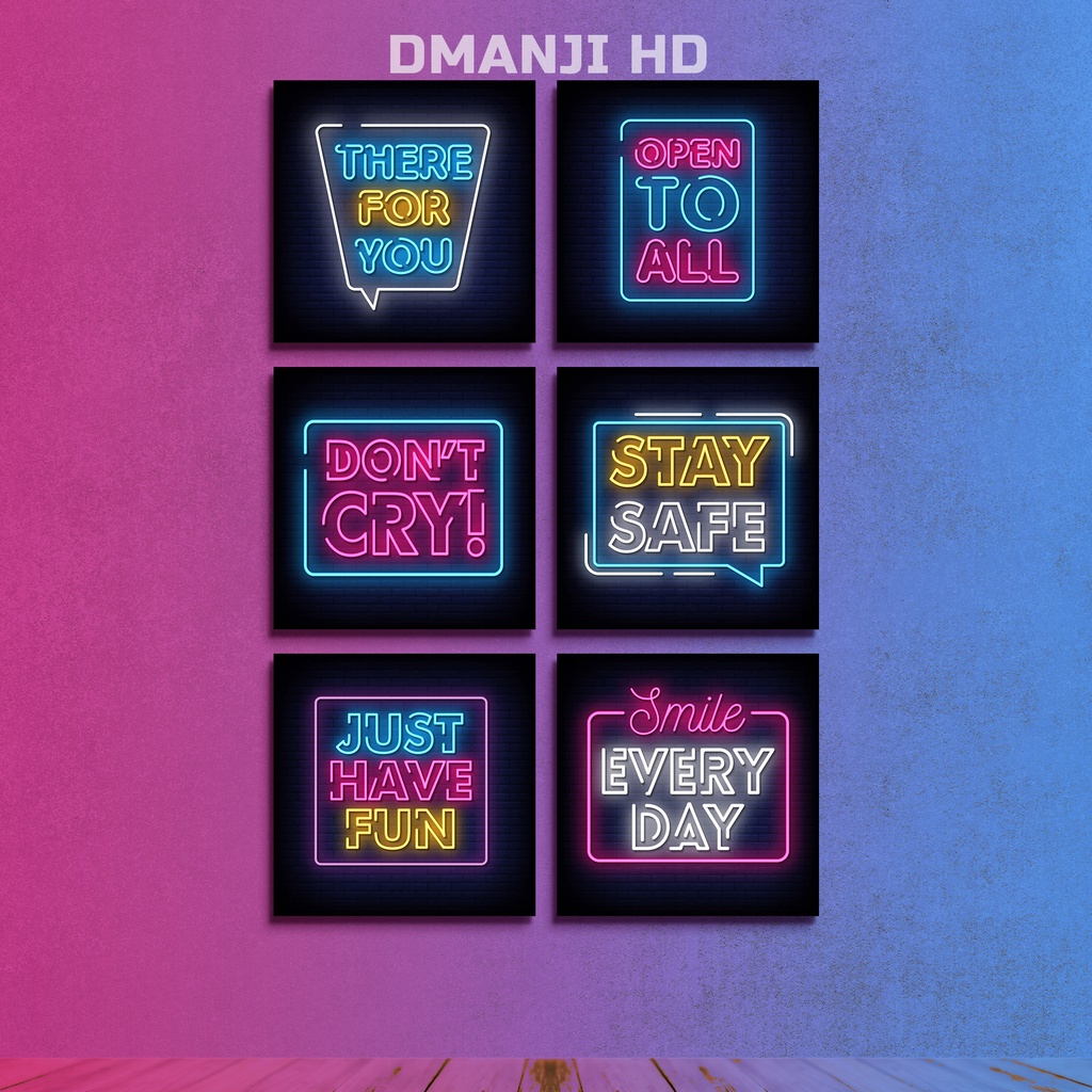 DMANJI HD - Poster Kayu Neon hiasan Kamar Cewek dan Cowok keren Aestetic | Hiasan dinding Minimalis 