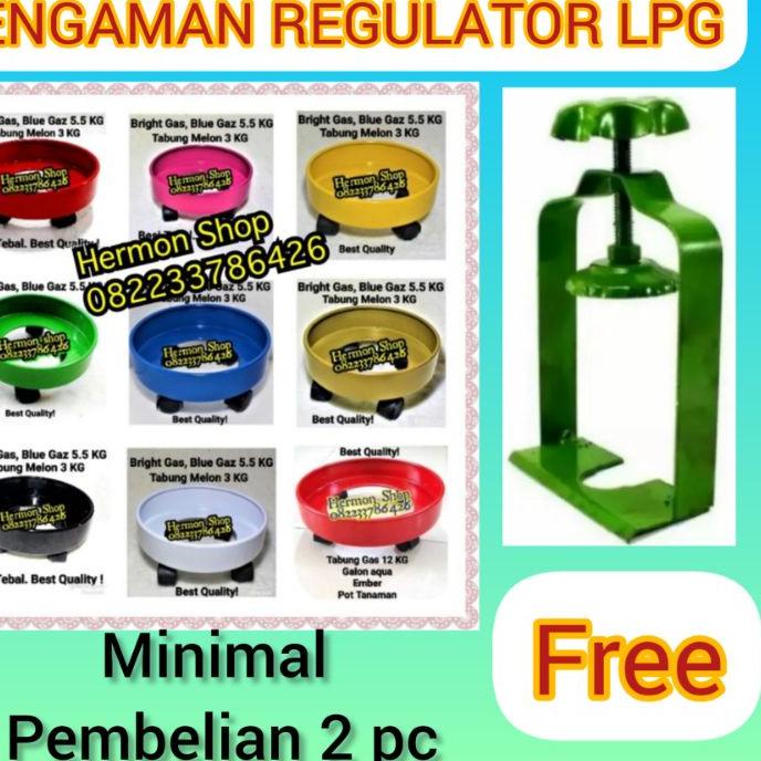 ✳ TATAKAN RODA BESI LPG BLUE GAZ 5KG BRIGHT GAS 3KG TABUNG MELON ℗
