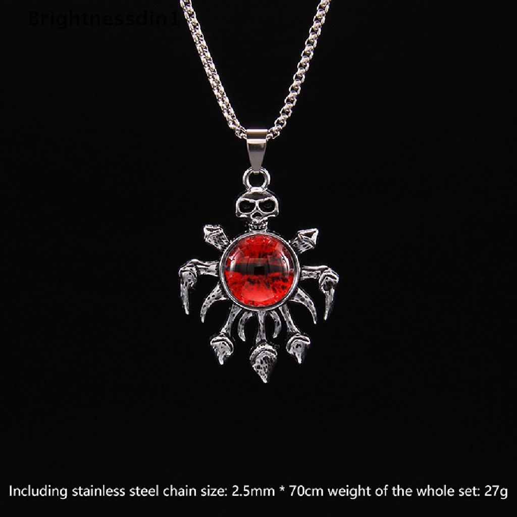 [Brightnessdin1] Retro Pentacle Devil's Eye Pendant Necklace Trend Hip-Punk Magic Skull Pendant Pria Dan Wanita Kalung Anti Karat Butik