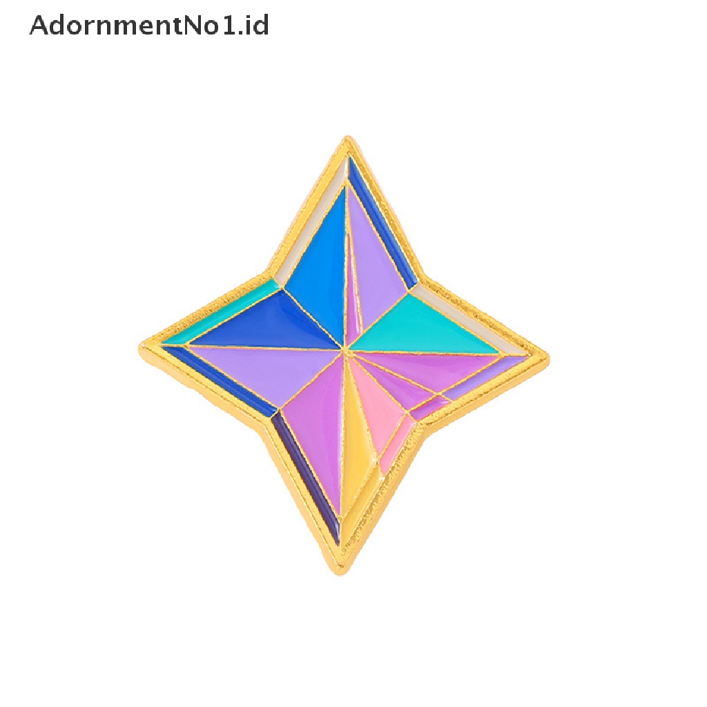 [AdornmentNo1] 1pc Bros Lencana Cat Logam Belah Ketupat Warna Primogems Enamel Pin Perhiasan Game [ID]