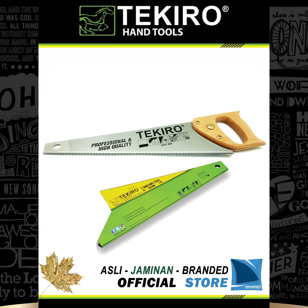 Gergaji Tangan 2 Mata untuk Kayu Triplek Gypsum GRC Board GG. Oak - 2 Teeth Hand Saw TEKIRO