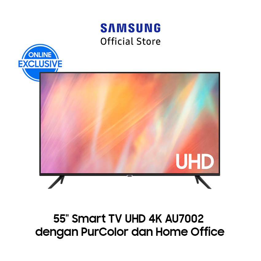 Samsung Smart TV 55" Crystal UHD 4K AU7002 dengan PurColor UA55AU7002KXXD