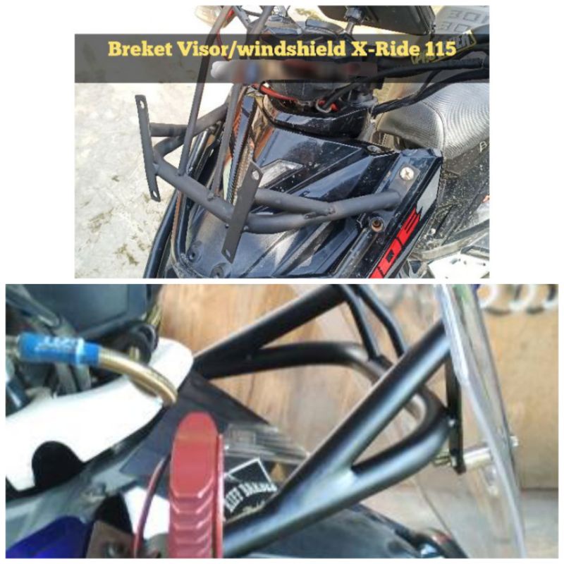 Bracket windshield Yamaha X-Ride 115 breket visor X-Ride 115 pangkon dudukan visor holder GPS