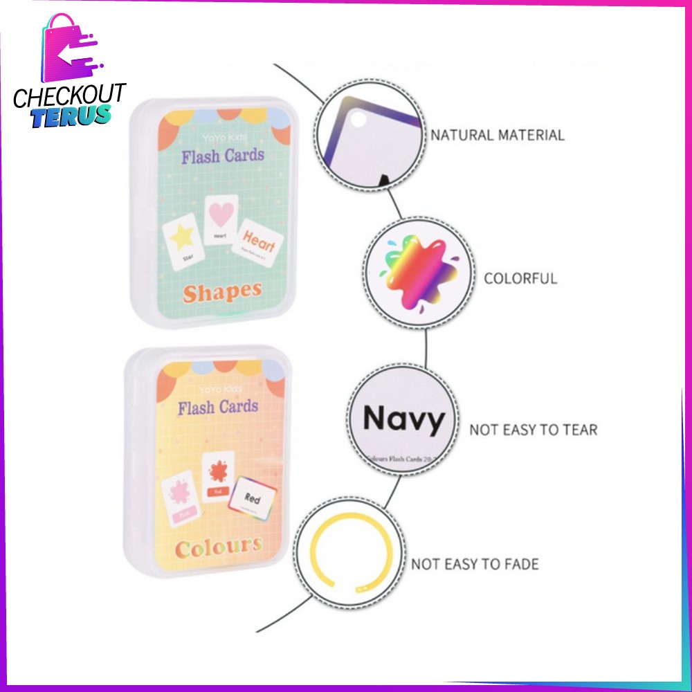 CT M308 Flash Card Bahasa Inggris Mainan Edukasi Anak English Early Education Kartu Pintar Balita Belajar Abjad Buah Import