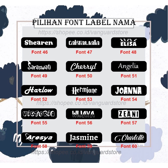 CUSTOM LABEL NAMA SERAGAM SEKOLAH ANAK STIKER KAOS SABLON SETRIKA CUSTOM NAMA PESANTREN NAME TAG LAUNDRY