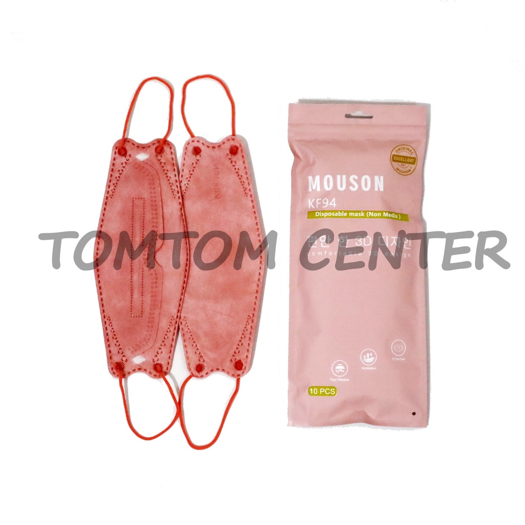 (Mouson) Masker Kf94 Mouson Isi 10 Pcs Warna Warni Hitam Putih Abu Murah