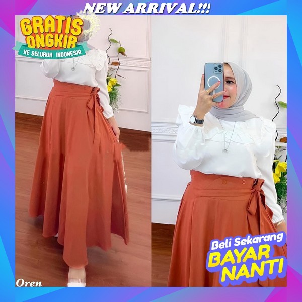 [ Bisa Cod ] Virgia Set 2In1 Bahan Crinkle Motif Sablon Baju Setelan Wanita Dewasa Terbaru Viral Set