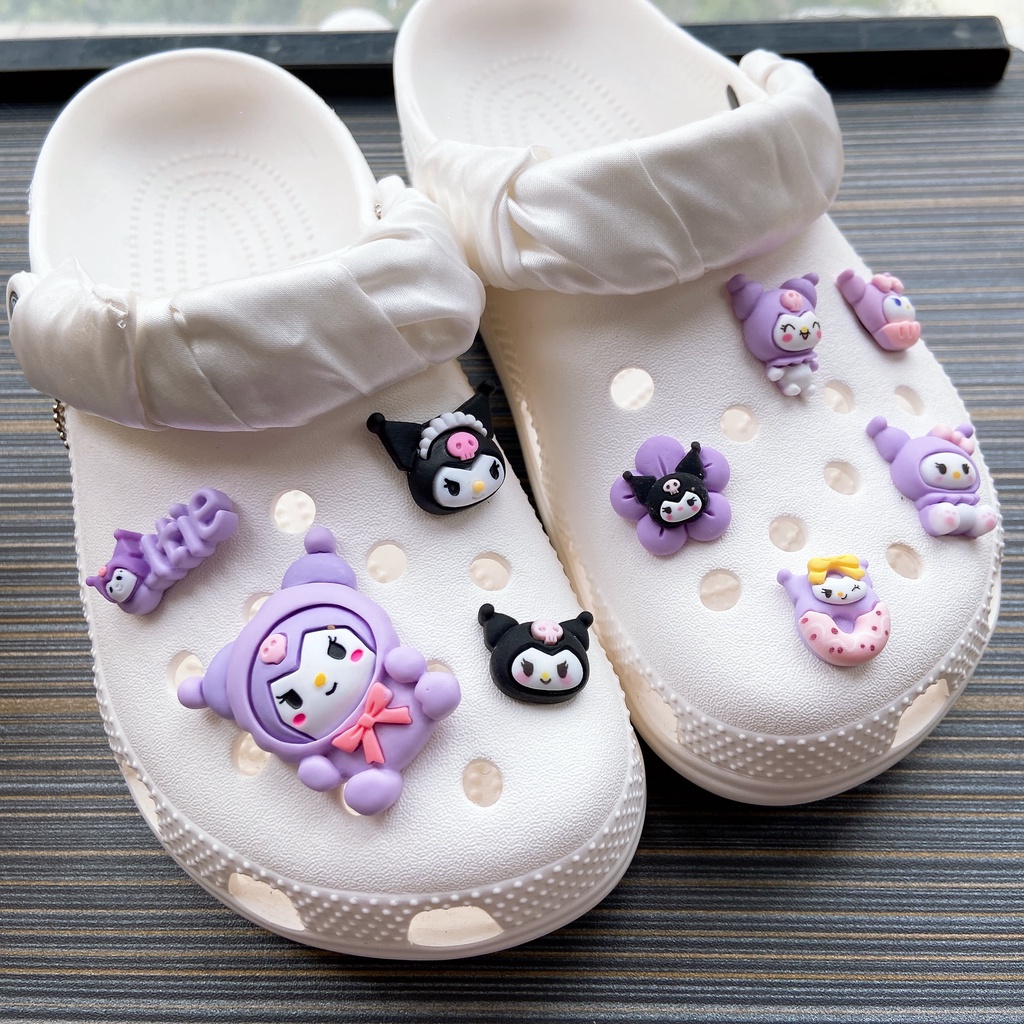 @shinydiy 9pcs My Melody Kuromi Crocs Jibbitz Shoes Charm Sandal Aksesoris Sepatu Hias【asesoris wanita｜crocs jibbitz】