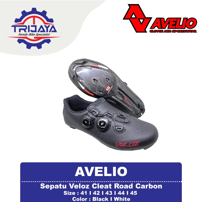 Avelio Veloz Sepatu Cleat Sepeda Balap Road Bike Carbon