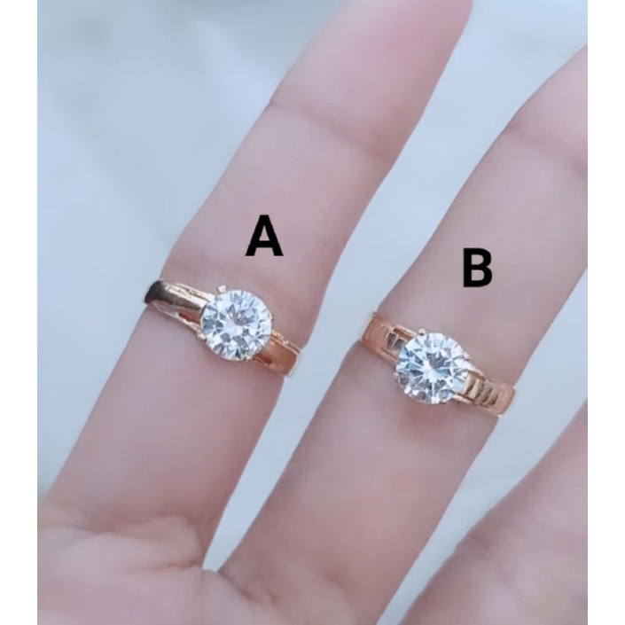 cincin solitaire mp /cincin perak asli silver 925 lapis emas/cincin fashion solitaire