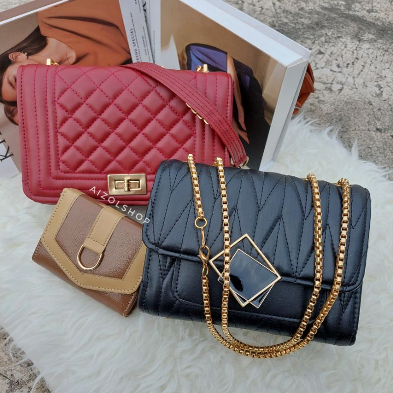 3 pcs paket bundling tas selempang murah