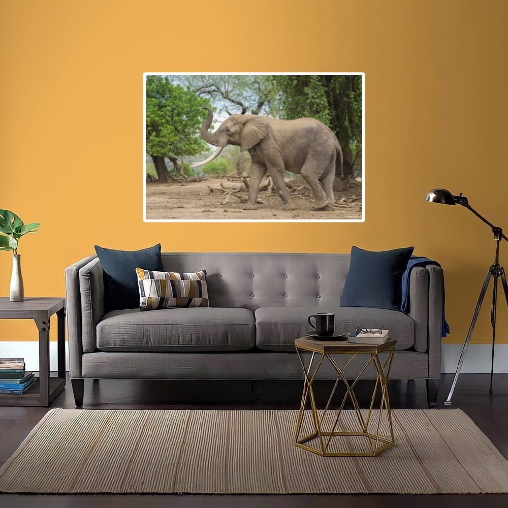 LUKISAN POSTER CETAK GAMBAR  GAJAH JUMBO 05 TERLARIS SEINDONESIA HIASAN DINDING RUANG TAMU KAMAR DAP