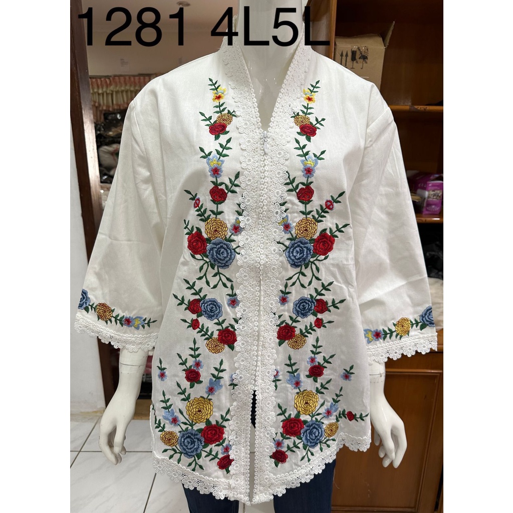 1280 kebaya bordir timbul alexuez premium new /kebaya encim bordir putih tulang