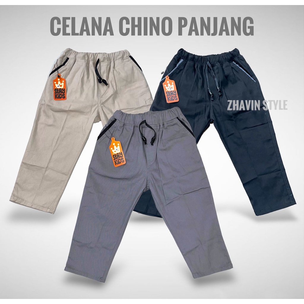 Celana chino panjang anak laki-laki usia 1-12 tahun bahan katun strecht combed