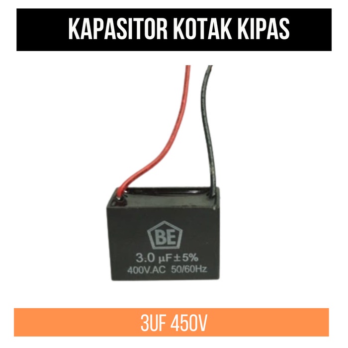 Kapasitor 3UF 450V 3 UF 450 Volt Capacitor Kotak Kipas Angin Pompa Air