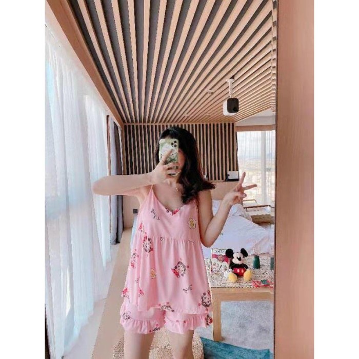 Piyama Jumbo Import Tanktop Wanita Piyama Sexy Baju tidur sexy