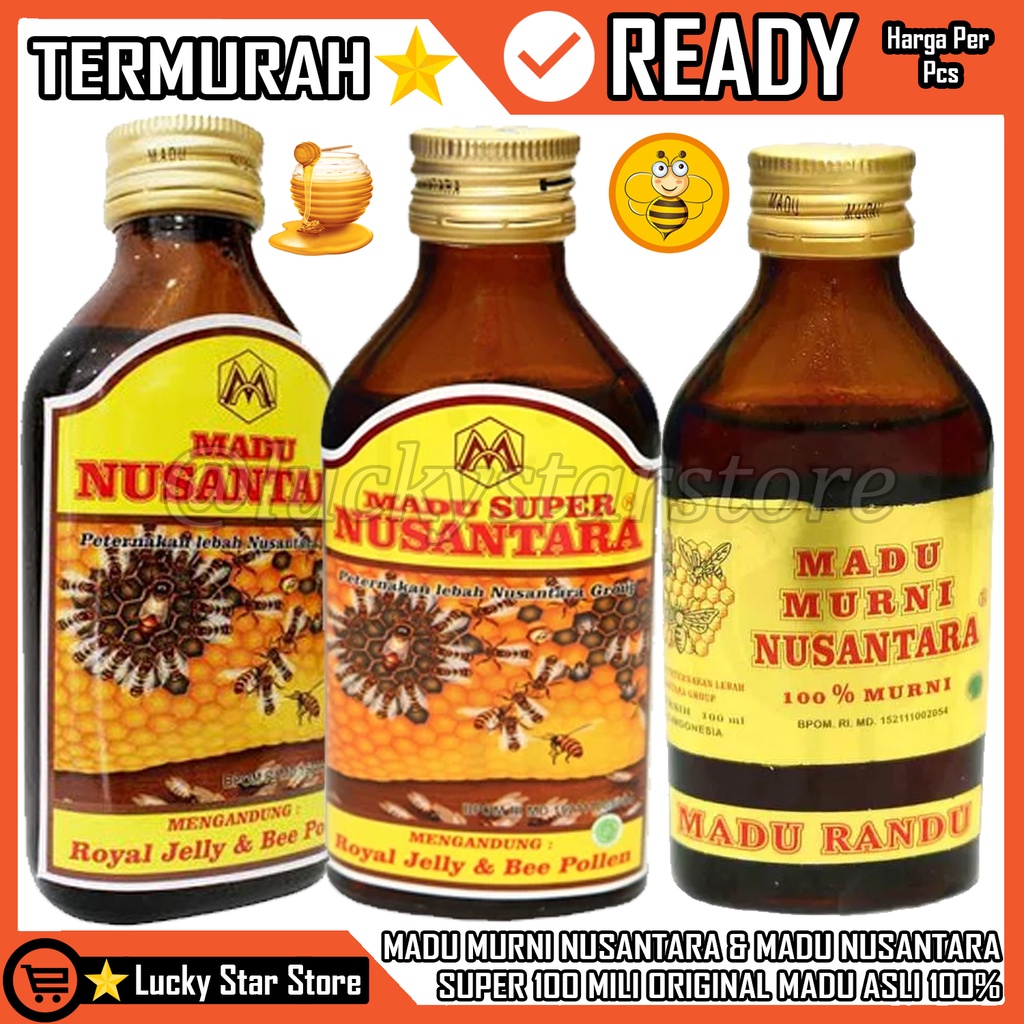 

MADU SUPER NUSANTARA 100ML MADU ASLI MURNI & MADU NUSANTARA MURNI 100 MILI DAYA TAHAN STAMINA TUBUH / VITAMIN / MAKANAN SEHATMADU SUPER NUSANTARA 100ML MURNI DAN ORIGINAL ASLI DARI LEBAH ALAMI HUITAN NUSANTARA